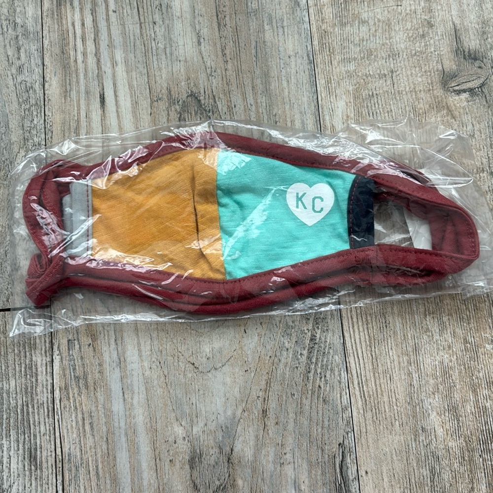2 pack Kansas City (KC) heart cloth face masks. Charlie hustle.